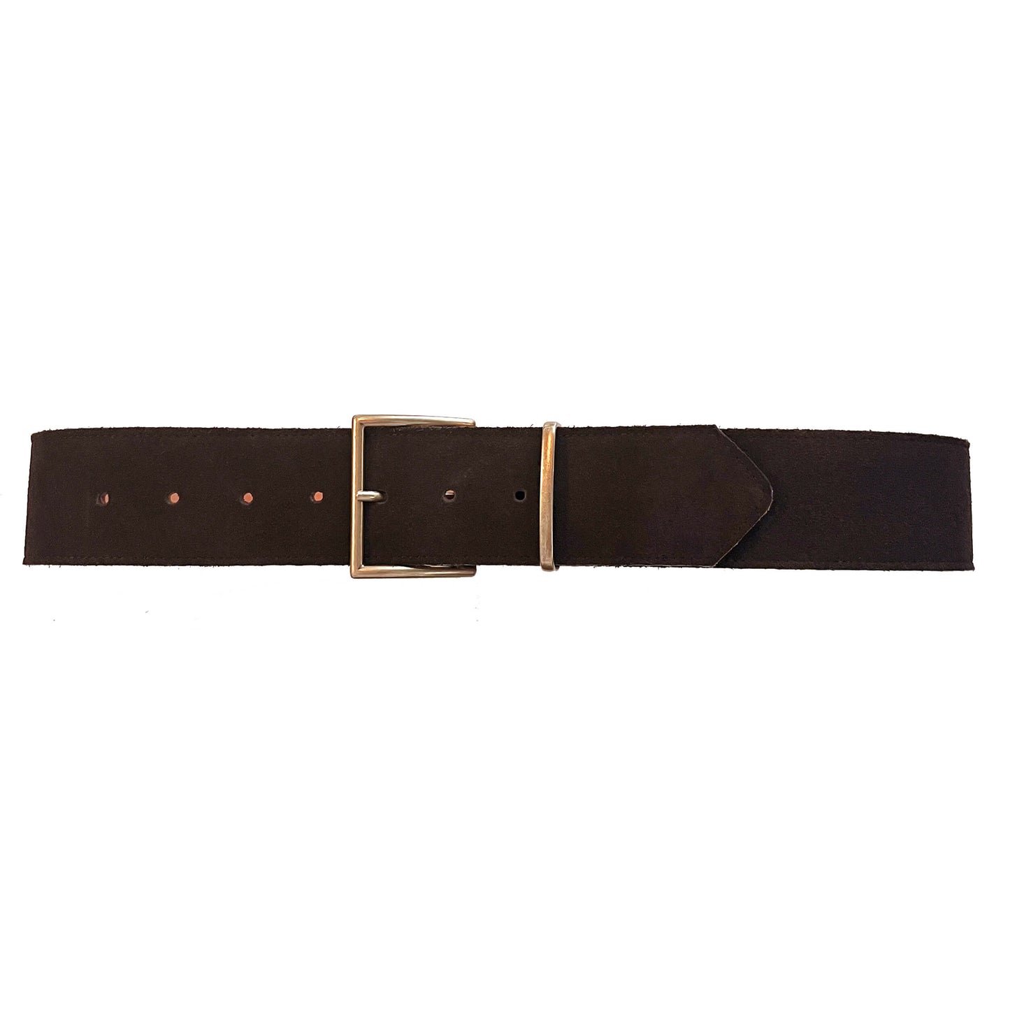 Ceinture "Angelo" cuir Velours Café