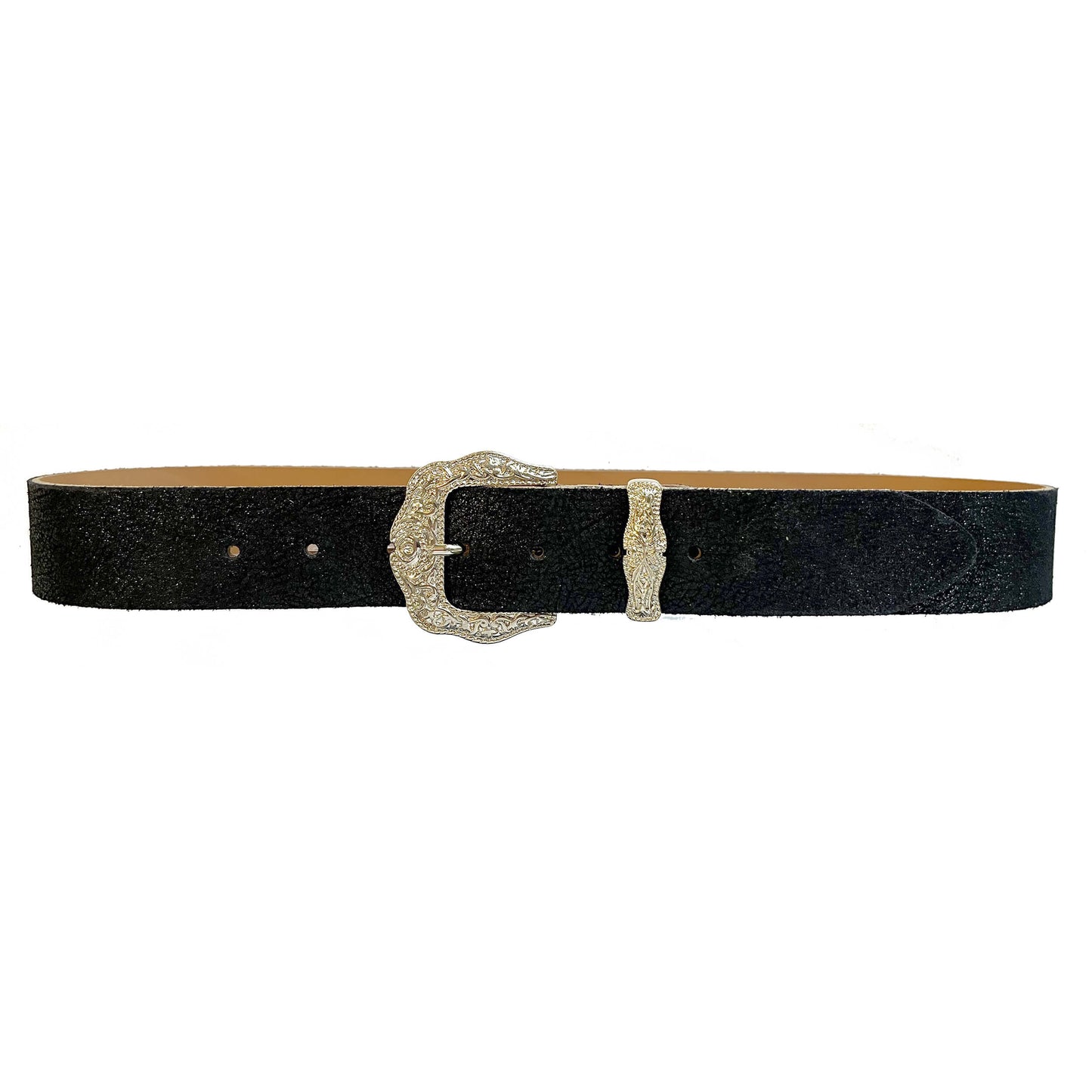 Ceinture "Texas" cuir Caviar noir