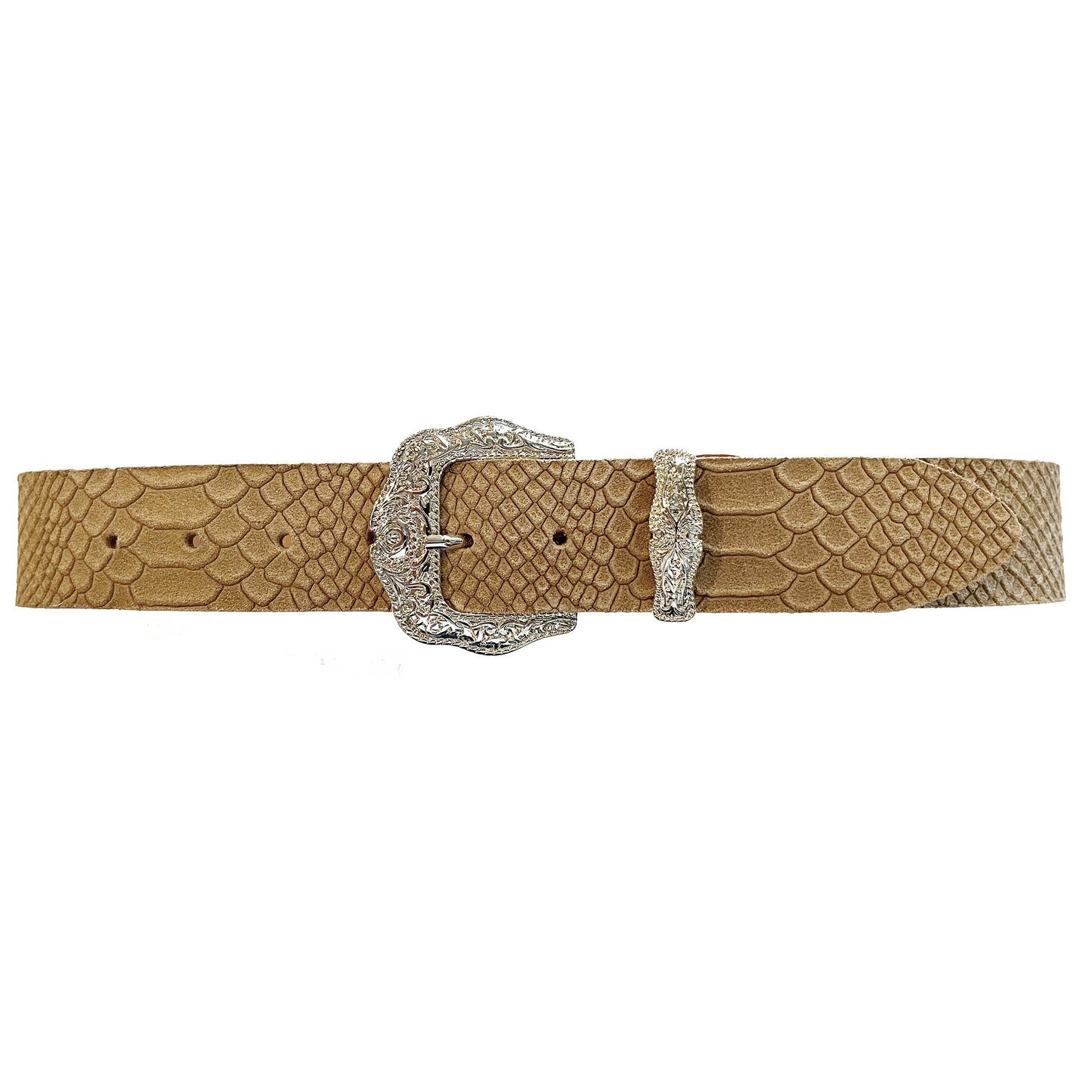 Ceinture "Texas" cuir Snake Sable