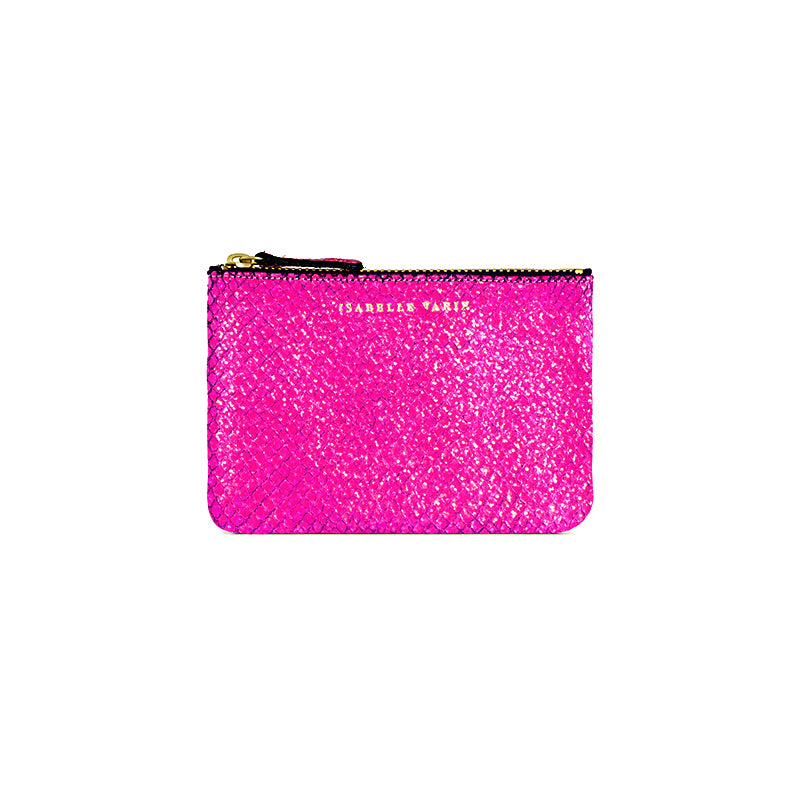 Porte-monnaie "Star" cuir Facette Fuschia