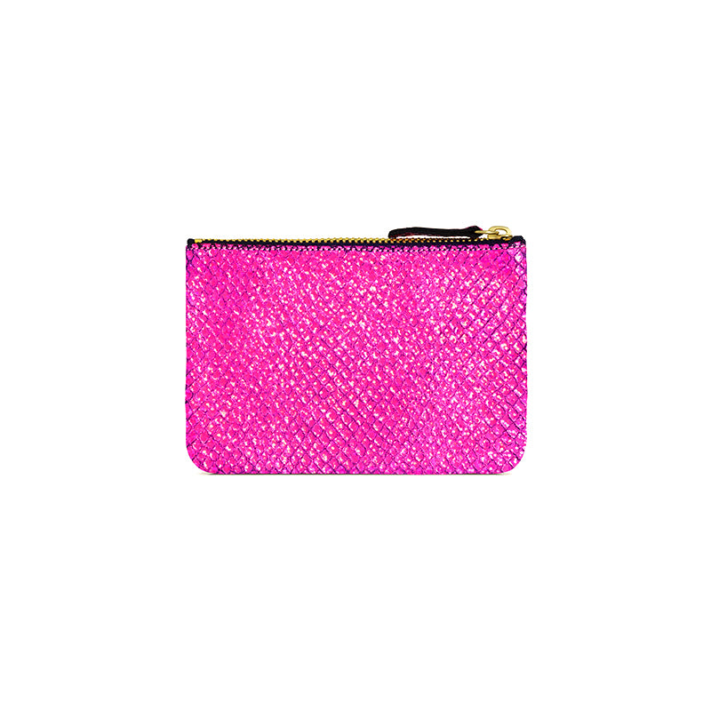 Porte-monnaie "Star" cuir Facette Fuschia