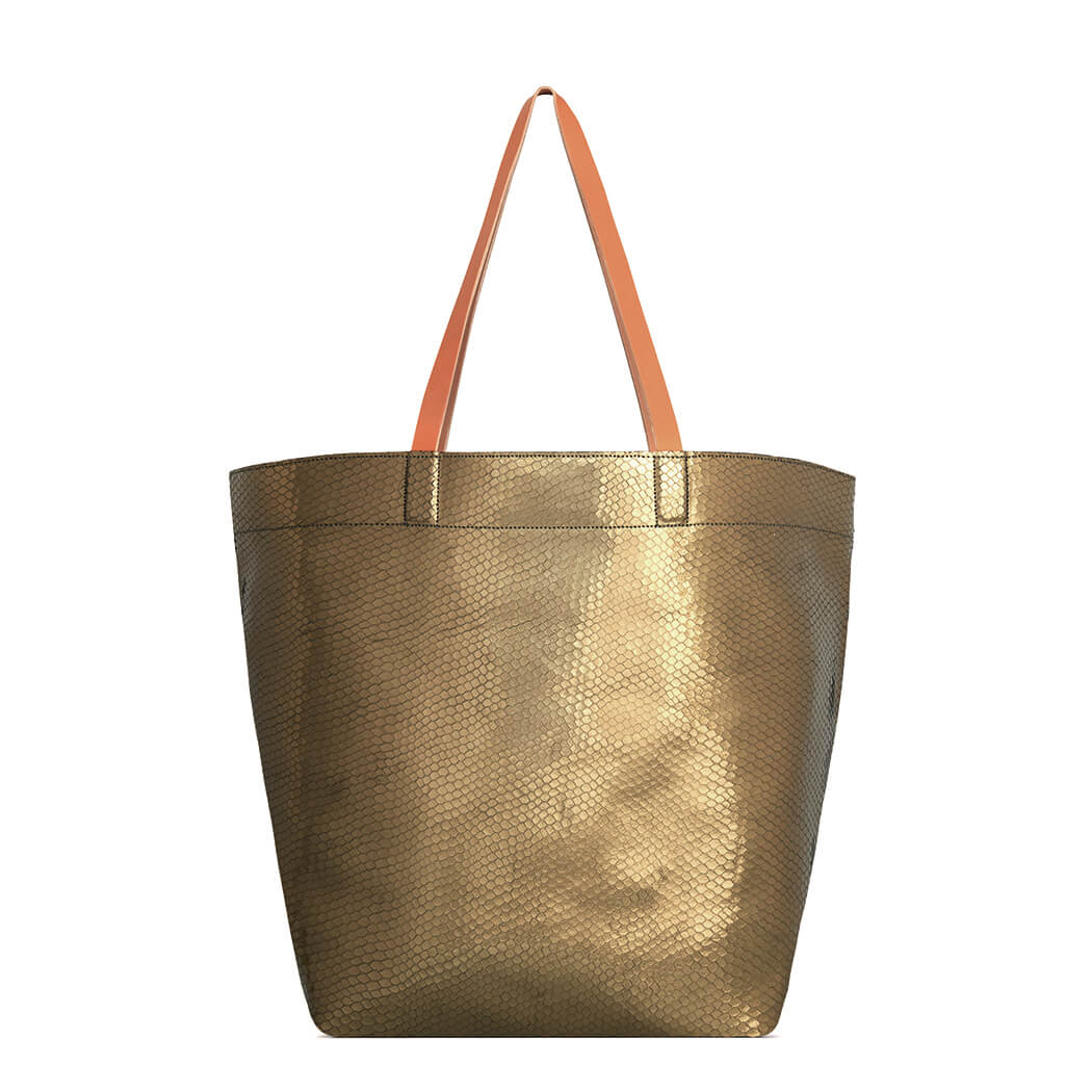 Grand cabas "Laner" cuir Bubble Kaki