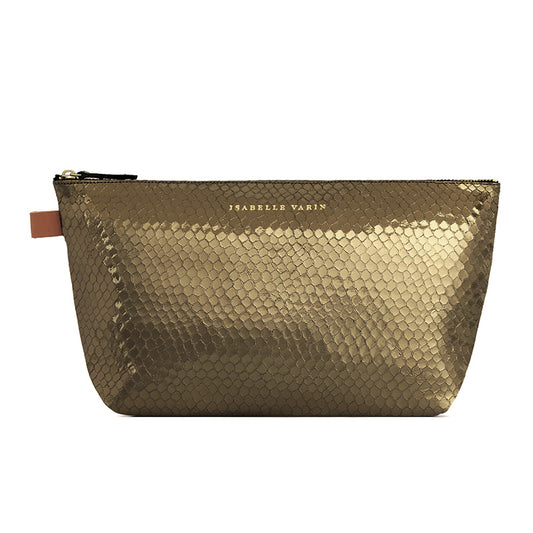 Grande trousse "Mild" cuir Bubble Kaki