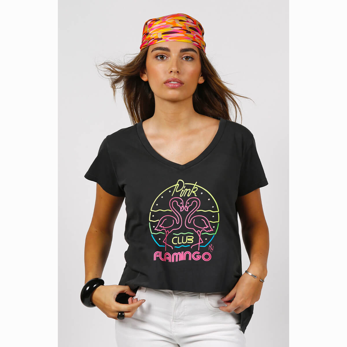 Tee "Flamingo" - Noir