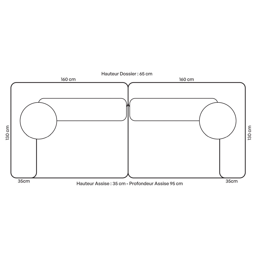 Canapé 4pl. XL "Slow Family" Velours côtelé
