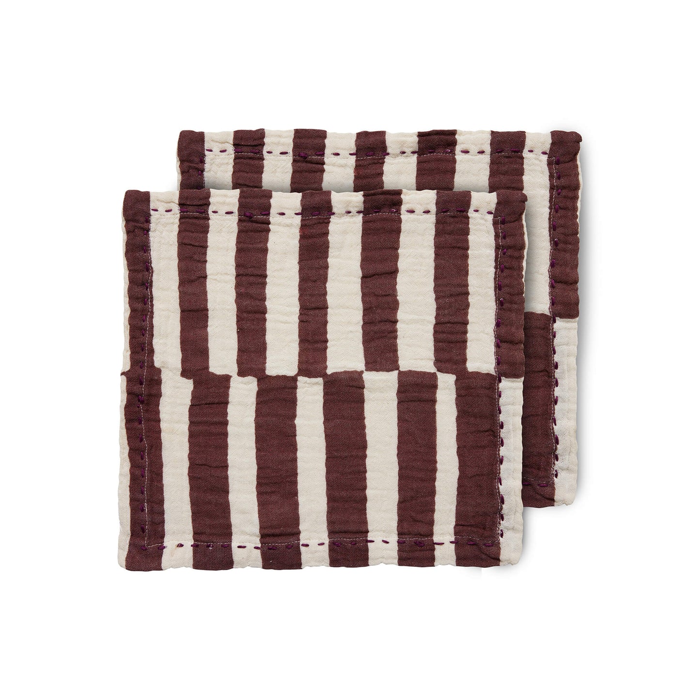 Serviettes de table "Stripe Burgundy" X2