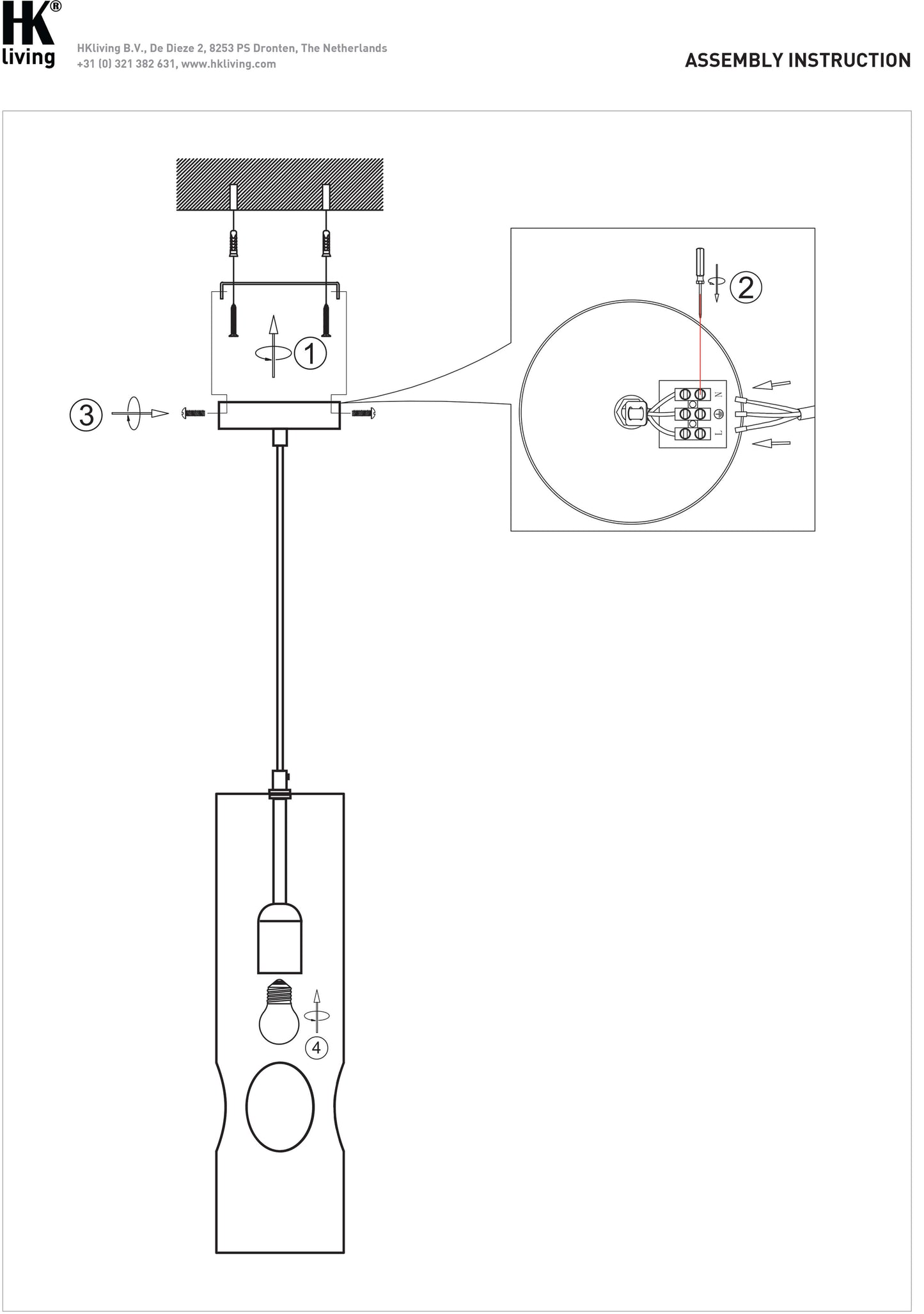 Suspension céramique - Rosewood