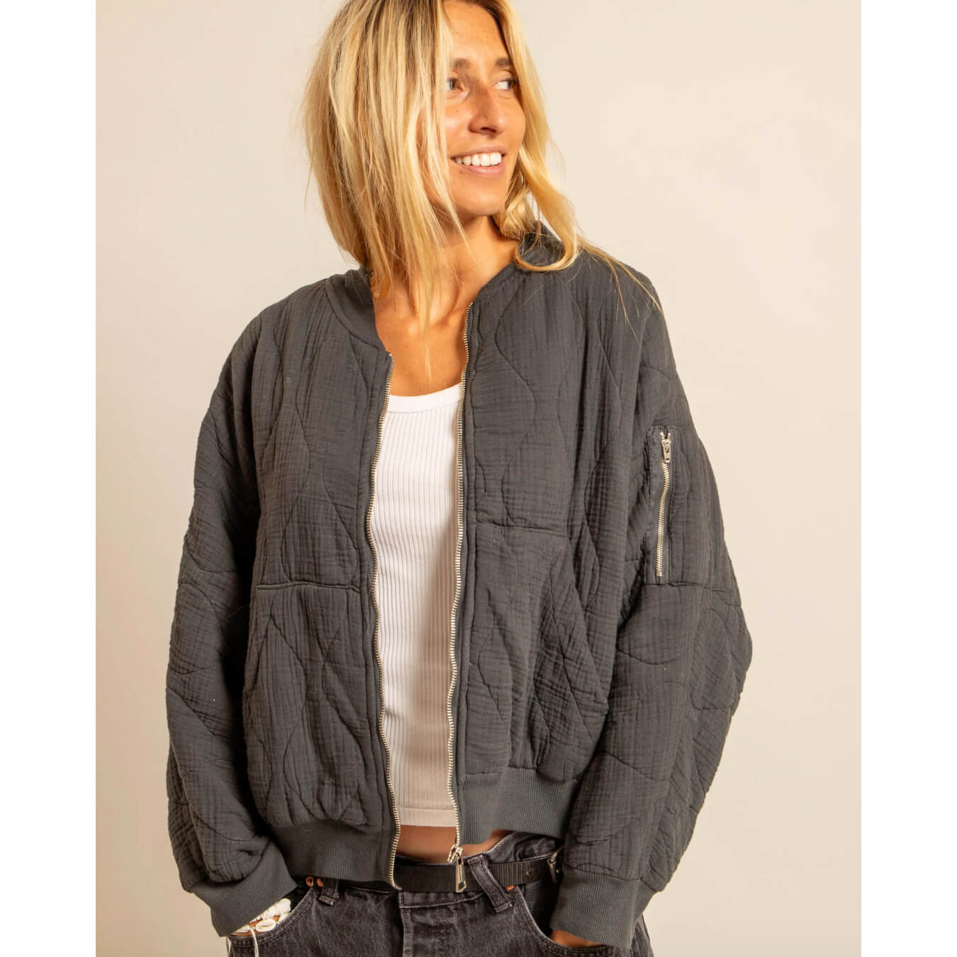 Bomber-kimono "Daytona" - Anthracite