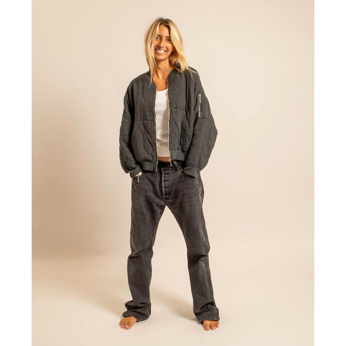 Bomber-kimono "Daytona" - Anthracite