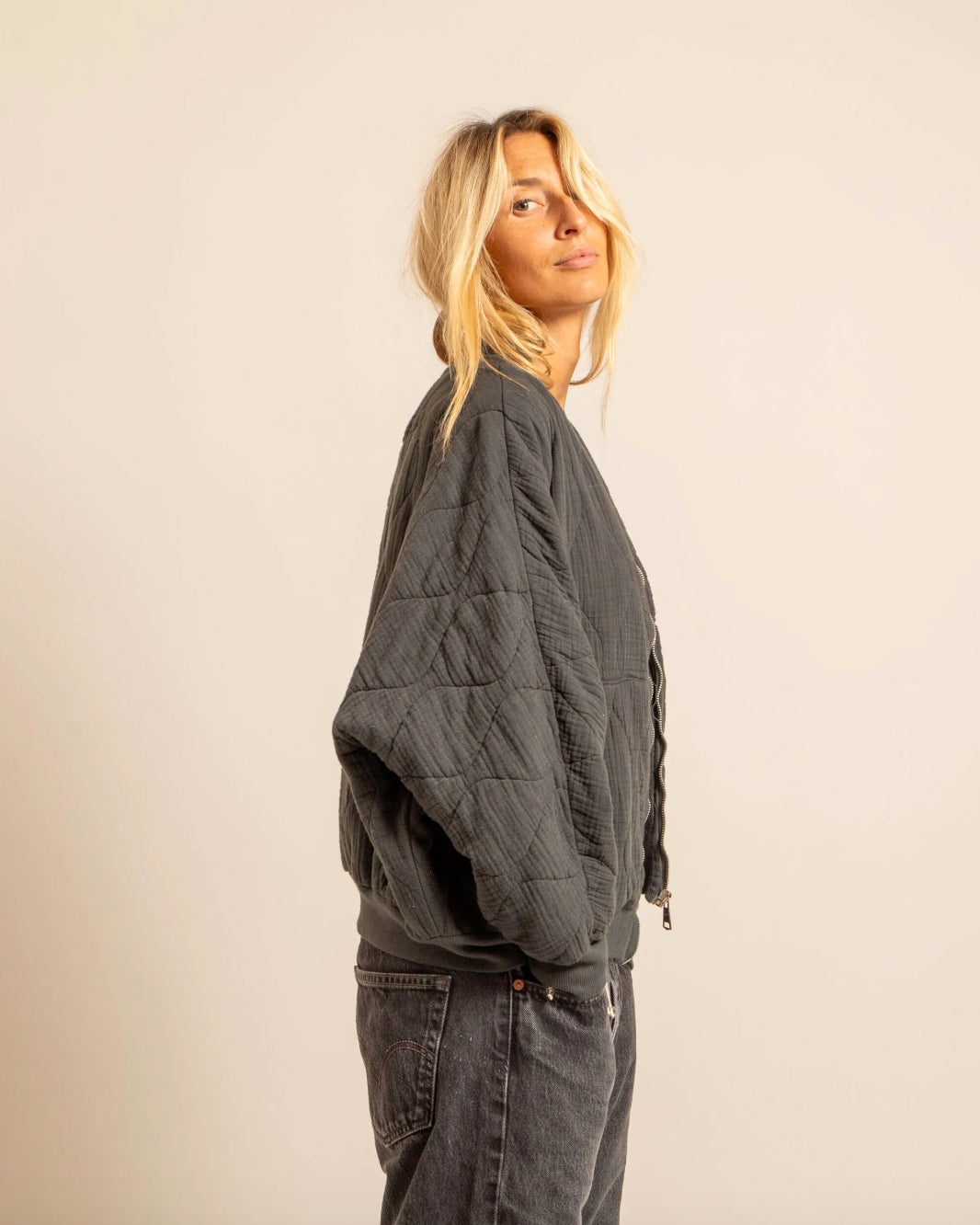 Bomber-kimono "Daytona" - Anthracite