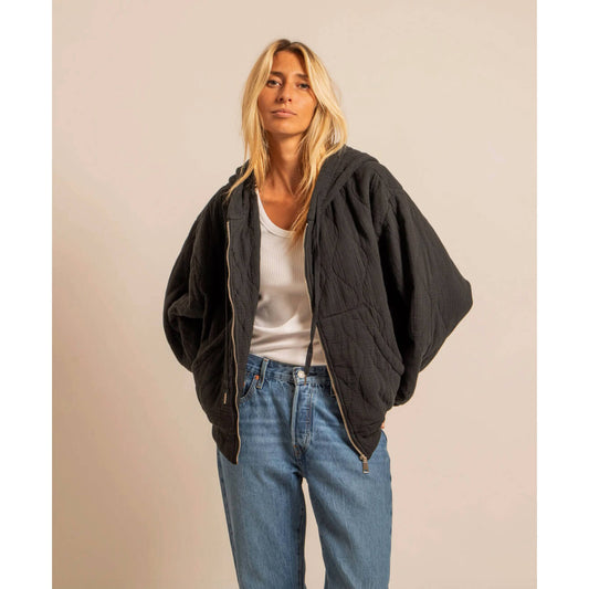 Hoodie-kimono "Washington" - Noir