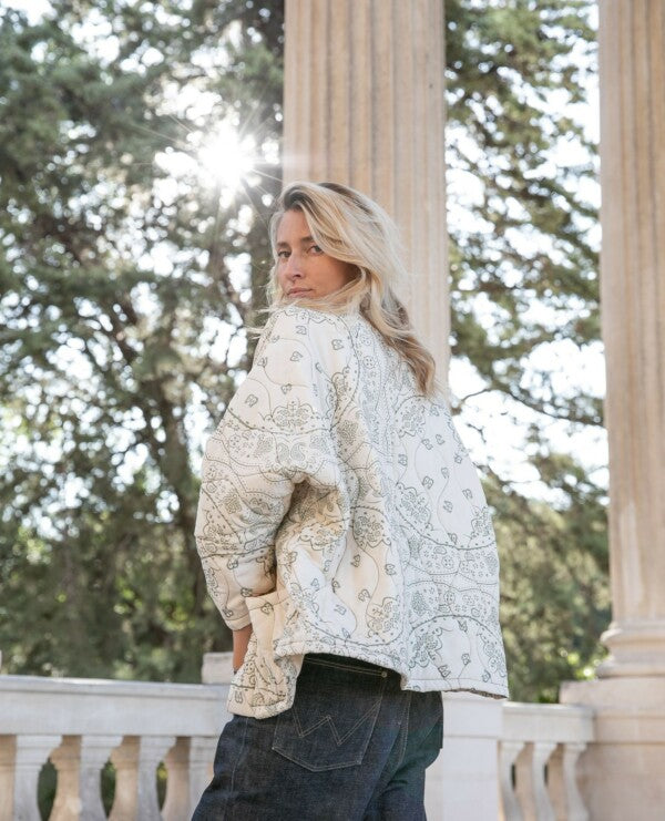 Kimono "Chicago Bandanas" - Crème