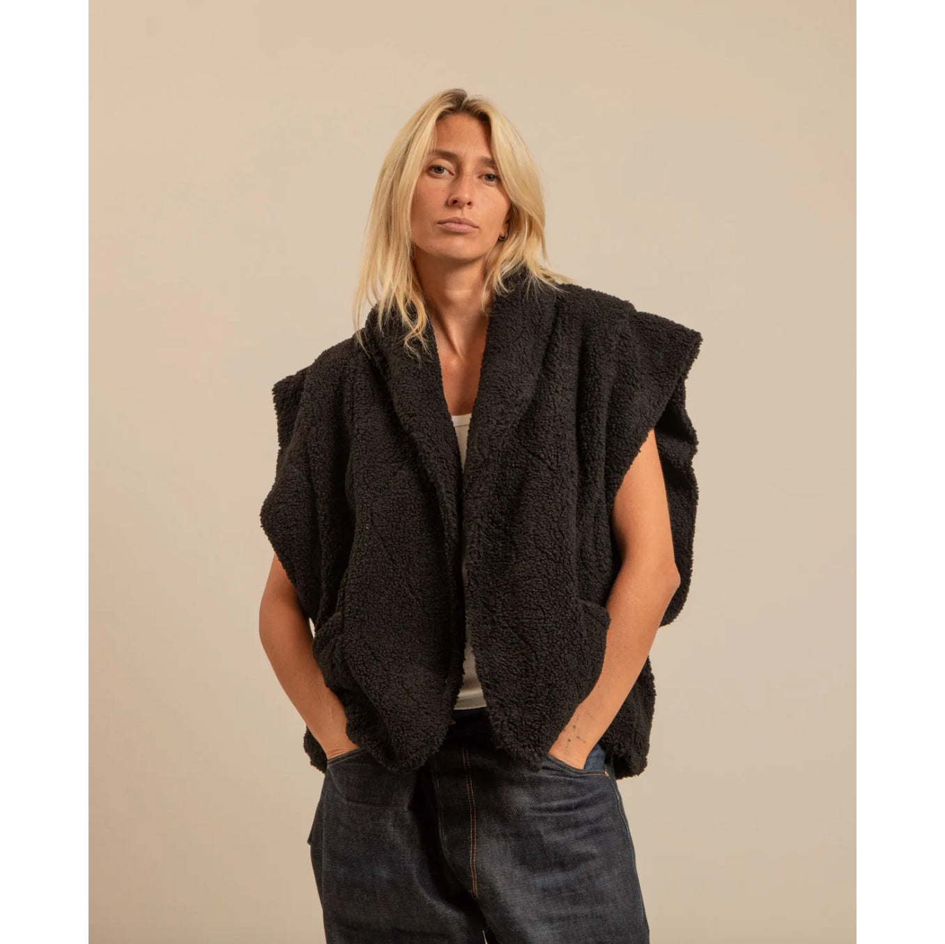 Veste sans manches "Brooklyn Sherpa" - Noir