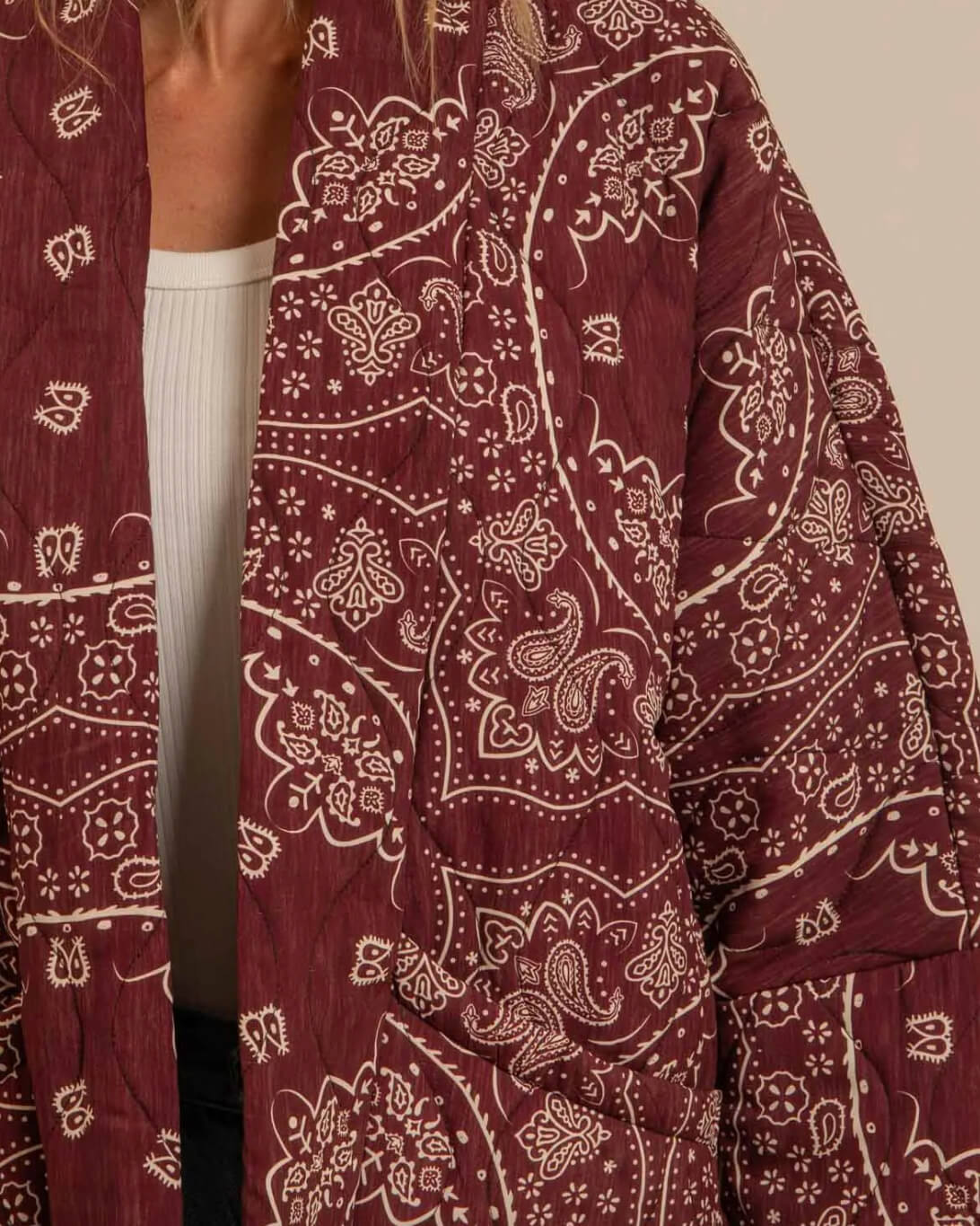 Kimono "Chicago Bandana" - Bordeaux