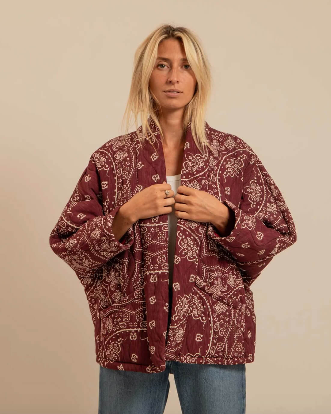Kimono "Chicago Bandana" - Bordeaux