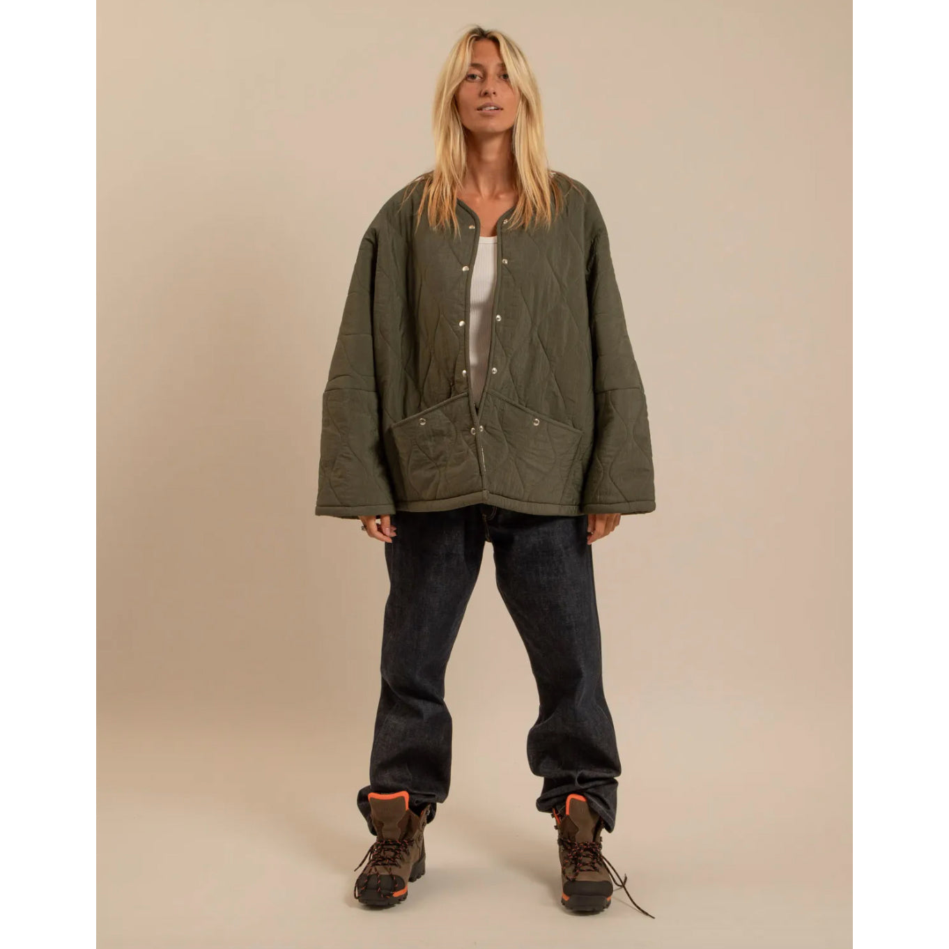 Veste "Indianapolis" nylon/sherpa - Kaki