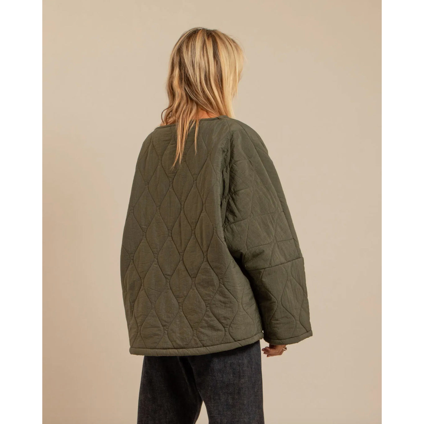 Veste "Indianapolis" nylon/sherpa - Kaki
