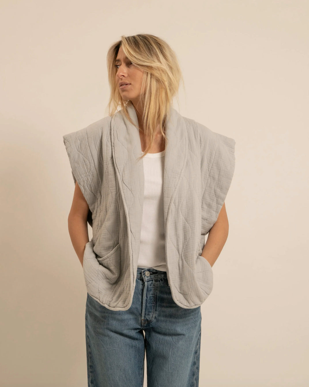 Veste sans manches "Brooklyn" - Gris perle
