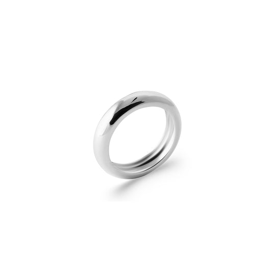 Bague "demi-tube" Argent