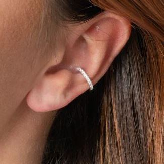 Bague d'oreille Argent & Zircons
