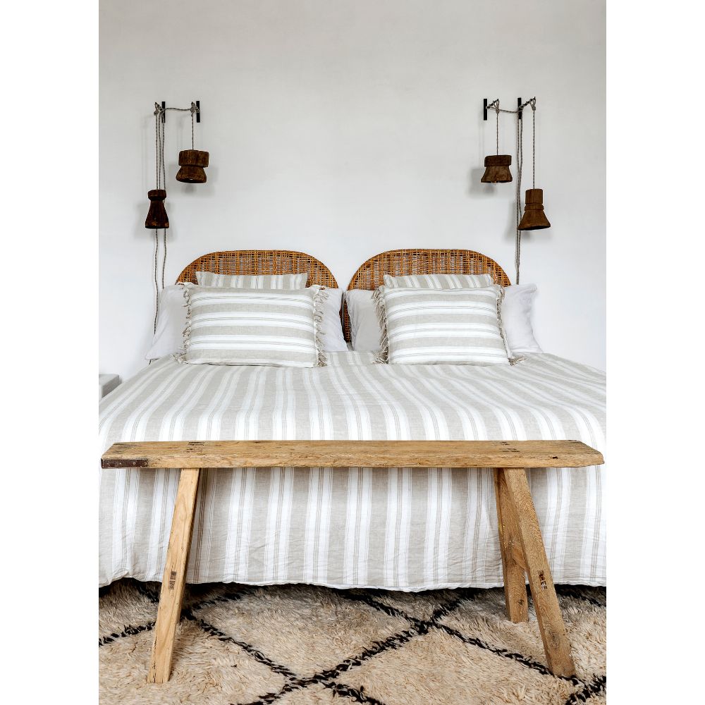 Housse de couette lin & coton "Rêveuse" - Rayure matelas