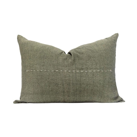 Coussin "Copper" lin brodé - Vétyver