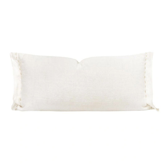 Coussin "Crush" lin brodé -Snowy