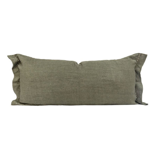 Coussin "Crush" lin brodé - Vétyver