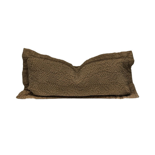 Coussin "Fado" coton alvéolé - Bronze