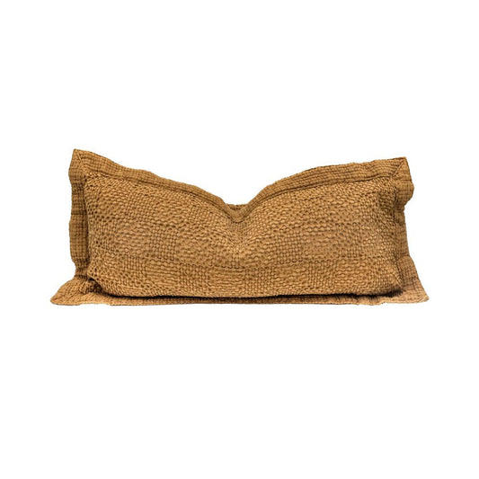 Coussin "Fado" coton alvéolé - Butternut