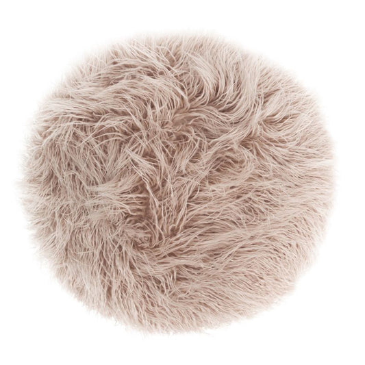 Coussin rond "Vadim" fourrure - Vanille