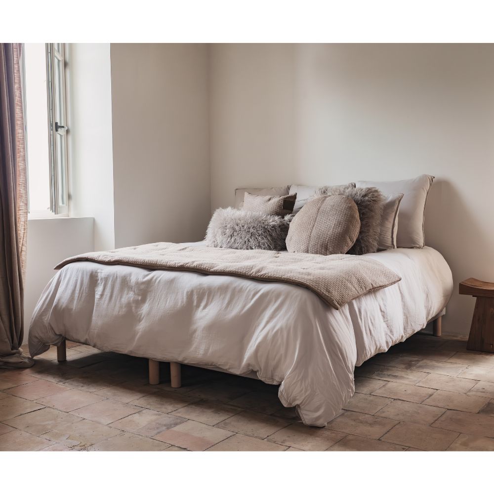 Coussin rond "Vison" "- Stone