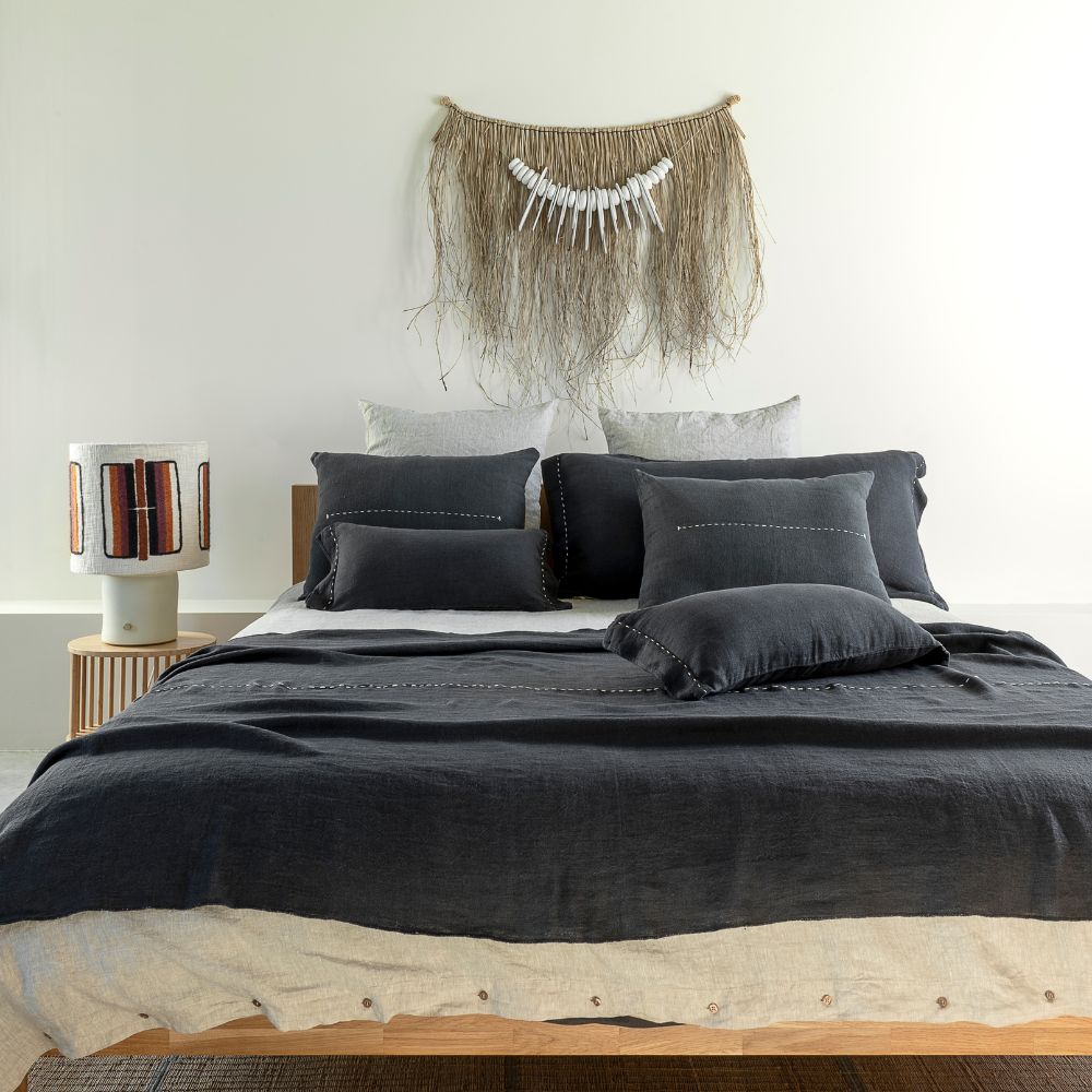 Coussin "Cross" lin - Eclipse