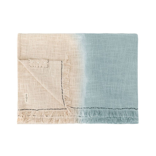 Plaid "Tandem" tie & dye - Aqua