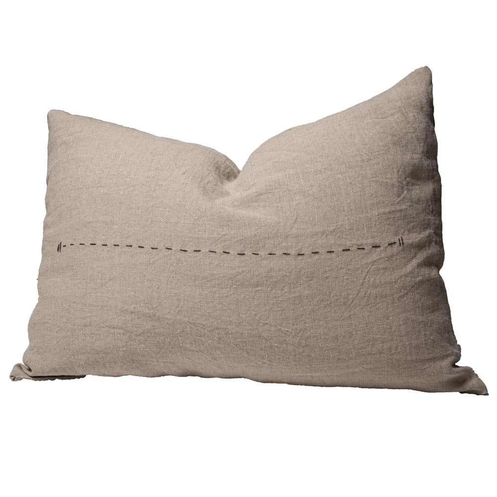 Coussin "Bopper" lin brodé - Naturel