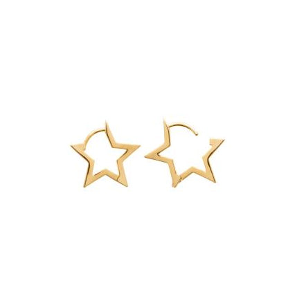 Petites créoles "étoiles" plaqué Or 17mm