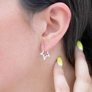 Petites créoles "étoiles" Argent 17mm
