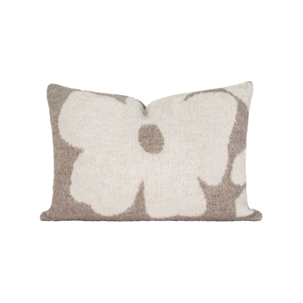 Coussin en laine à motifs fleuris "Mimo" - Quartz