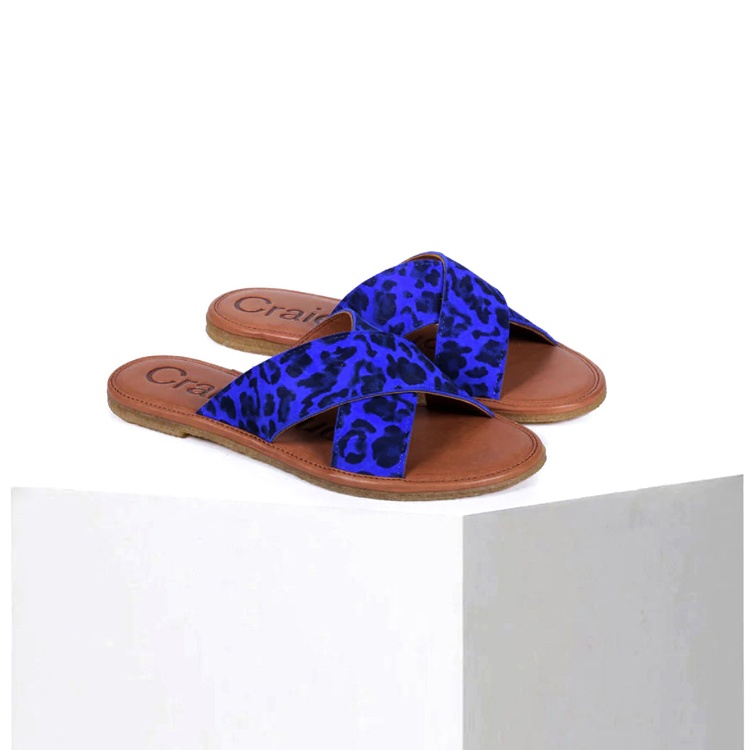 Sandales "Infinity" cuir - Léo blue