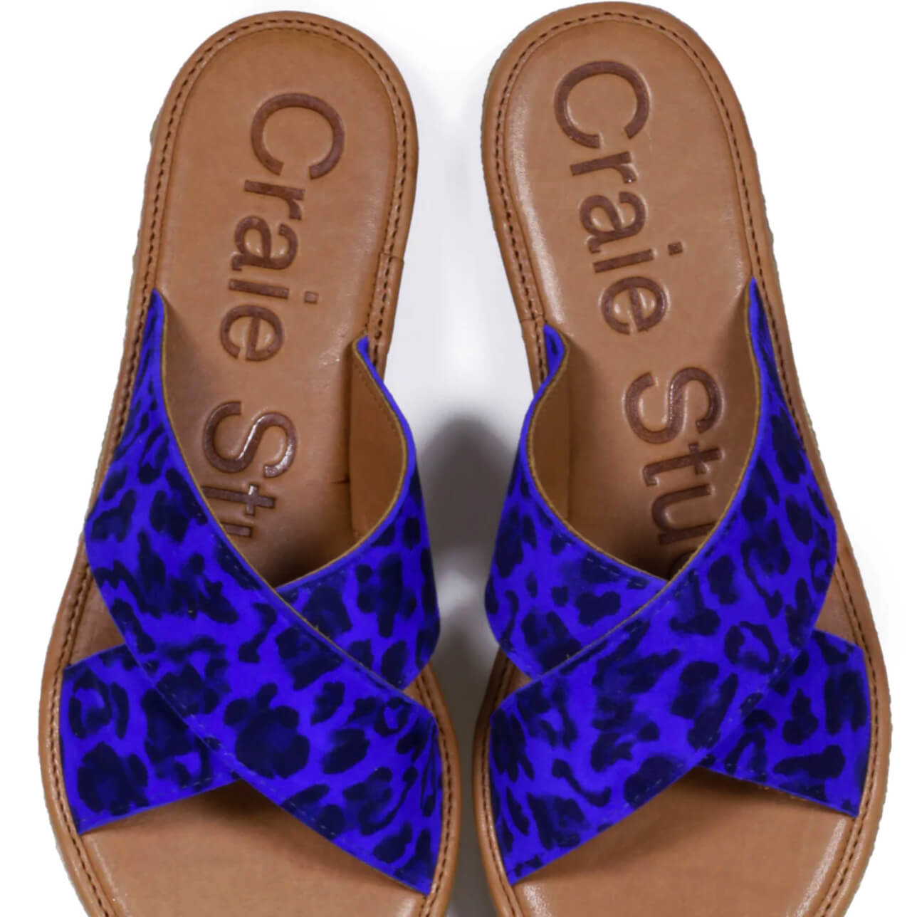 Sandales "Infinity" cuir - Léo blue