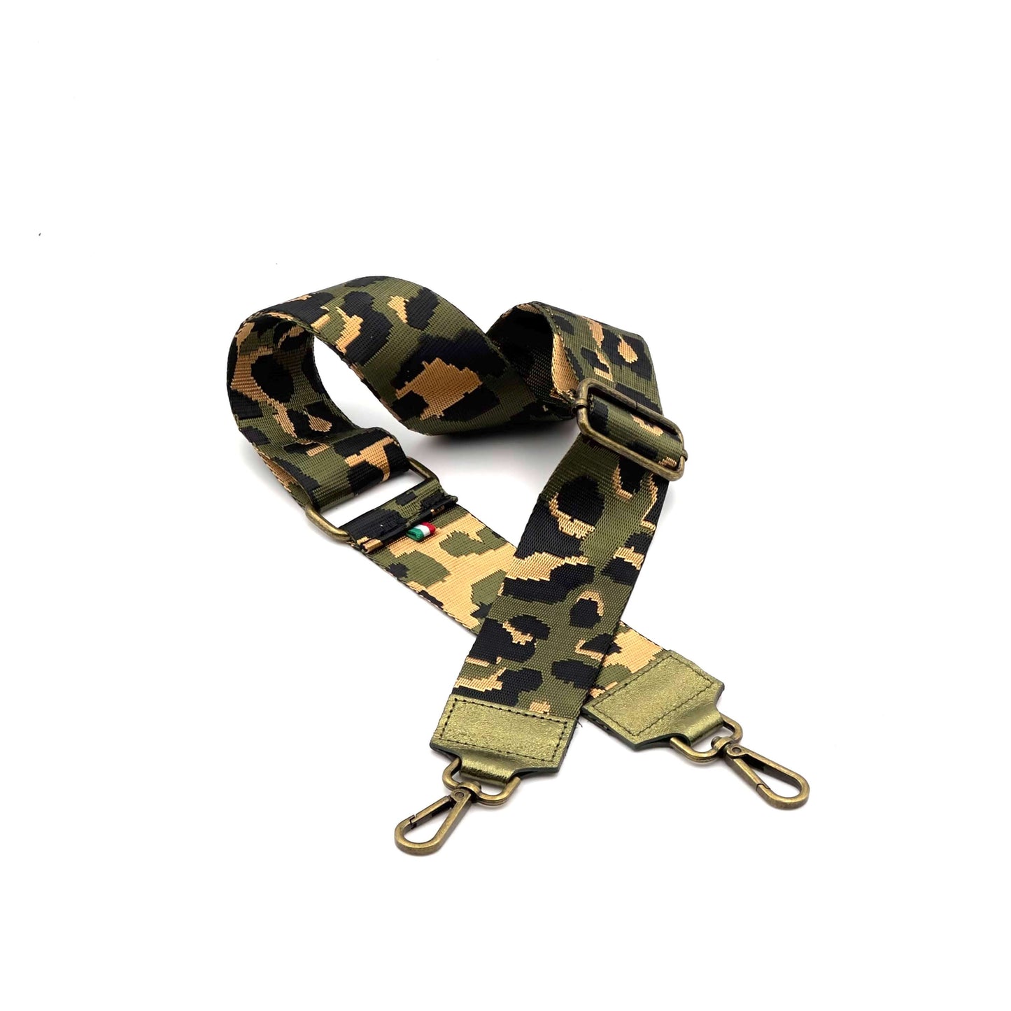 Bandoulière Léopard - Cuir kaki