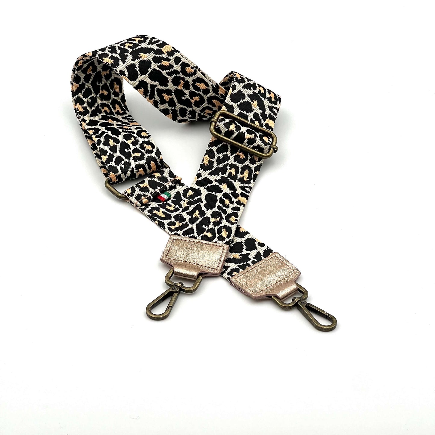 Bandoulière Léopard - Cuir or rose