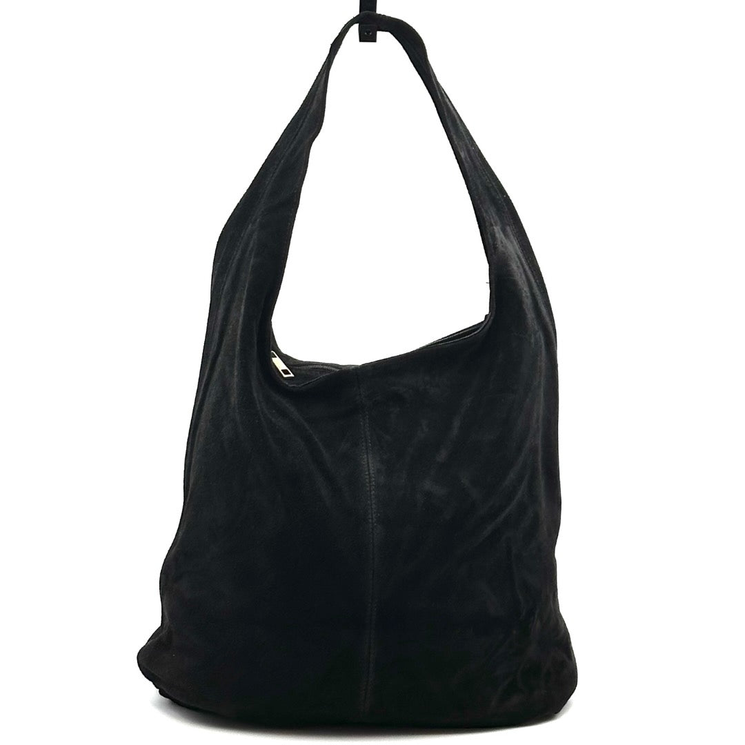 Sac-seau "Paul" cuir suède - -Noir