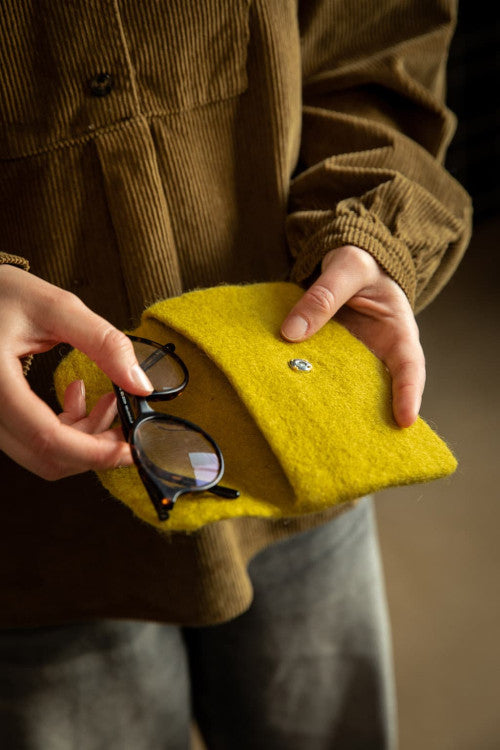 Etui à lunettes feutre - Pistache