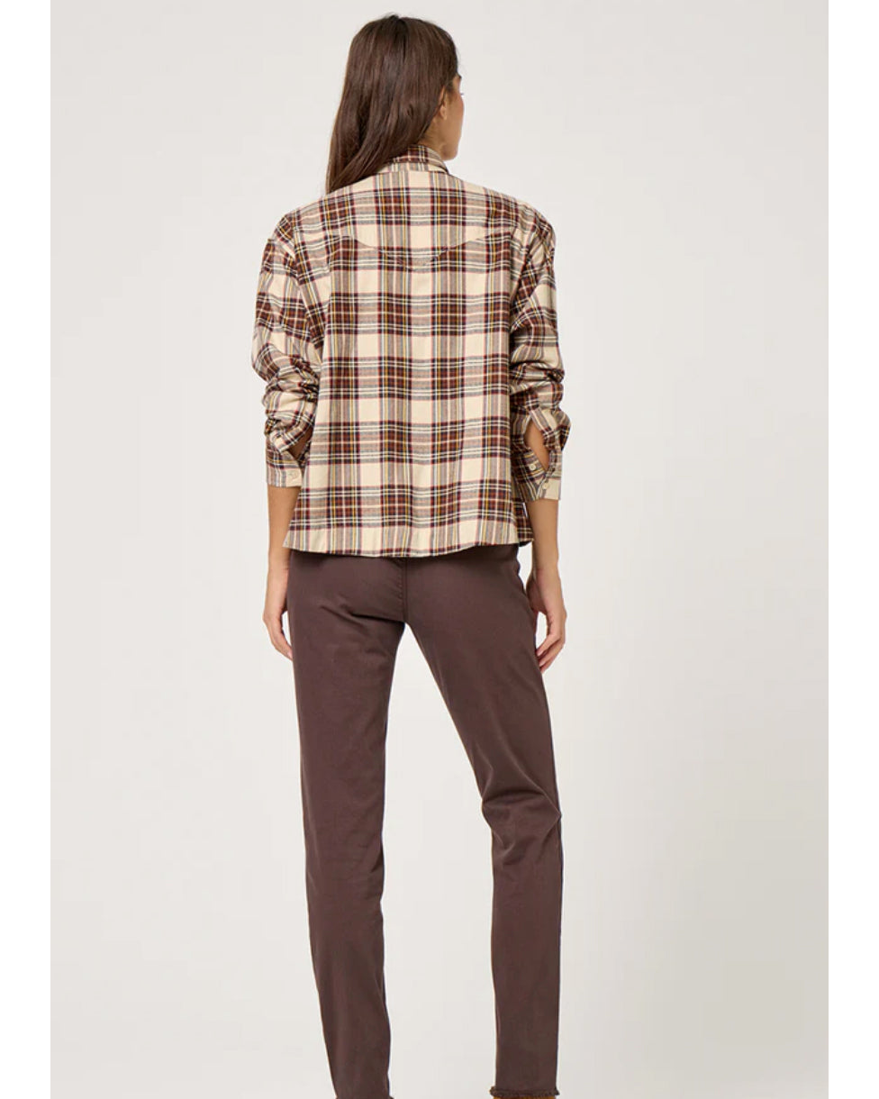 Chemise "Clarence" carreaux - Greige