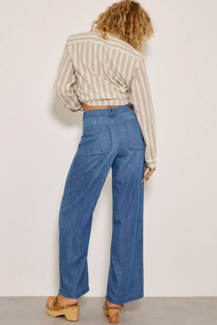 Jean large "Lucia" - Medium blue
