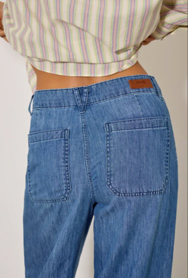 Jean large "Lucia" - Medium blue