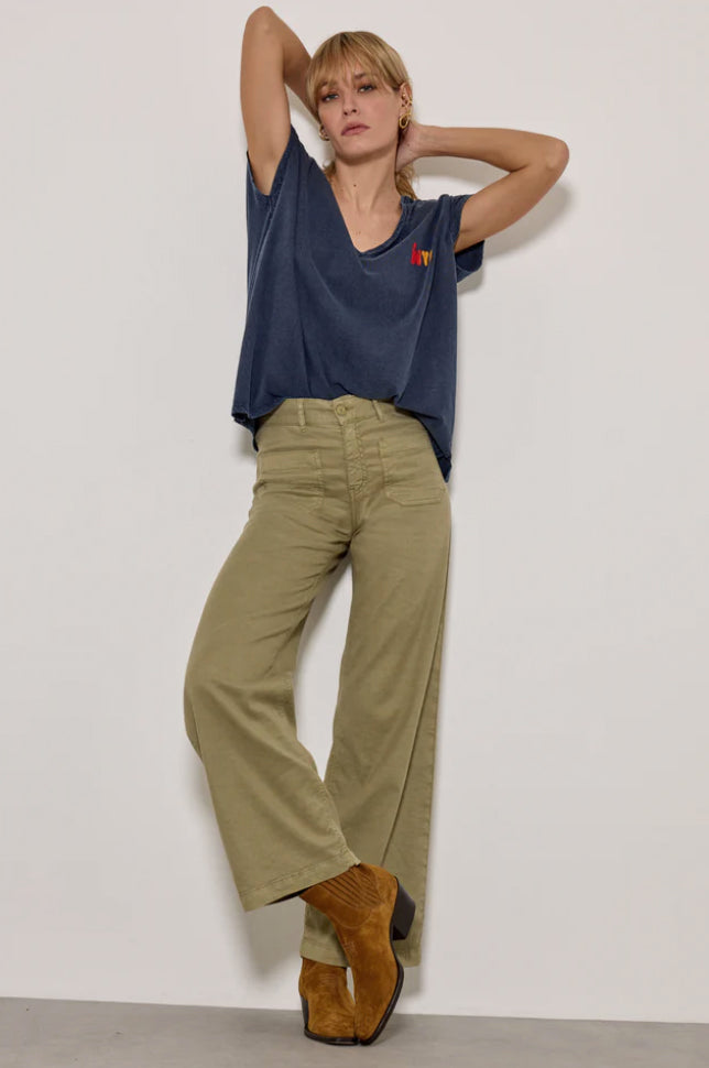 Pantalon large "Lucia" - Sauge