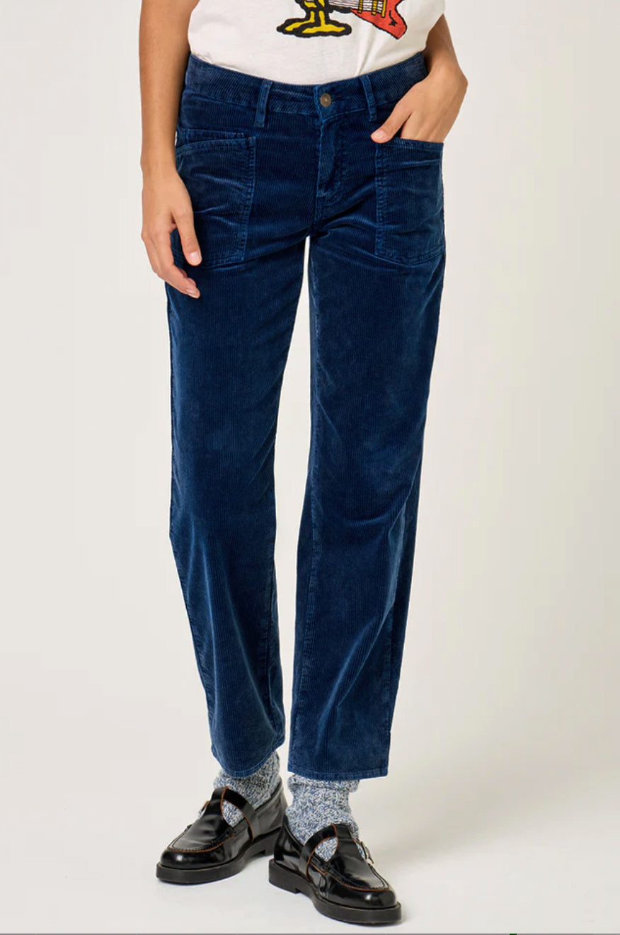 Pantalon worker "Lya" velours - Navy