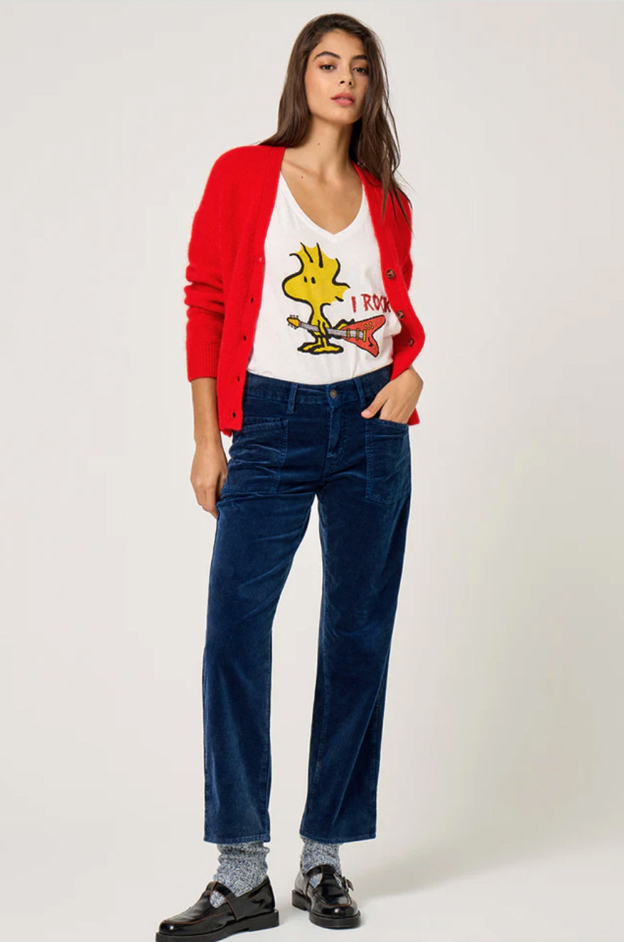 Pantalon worker "Lya" velours - Navy